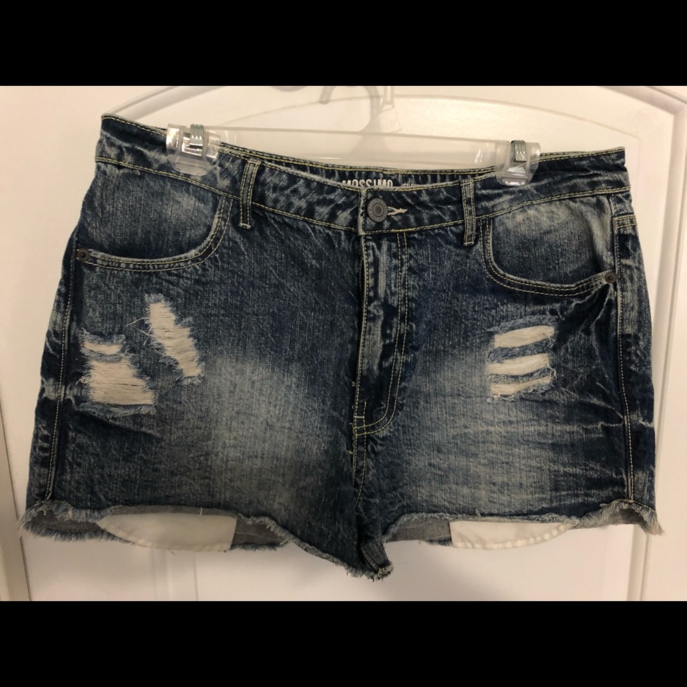 High Waisted Distressed Denim Shorts